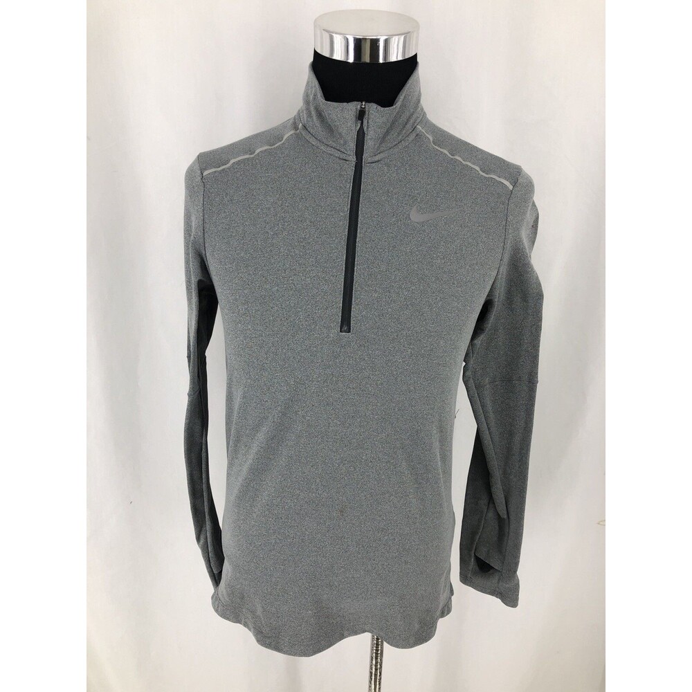 Nike Element 3.0 Half Zip Mock Long Sleeve Running Shirt Gray BV4721-068 Medium